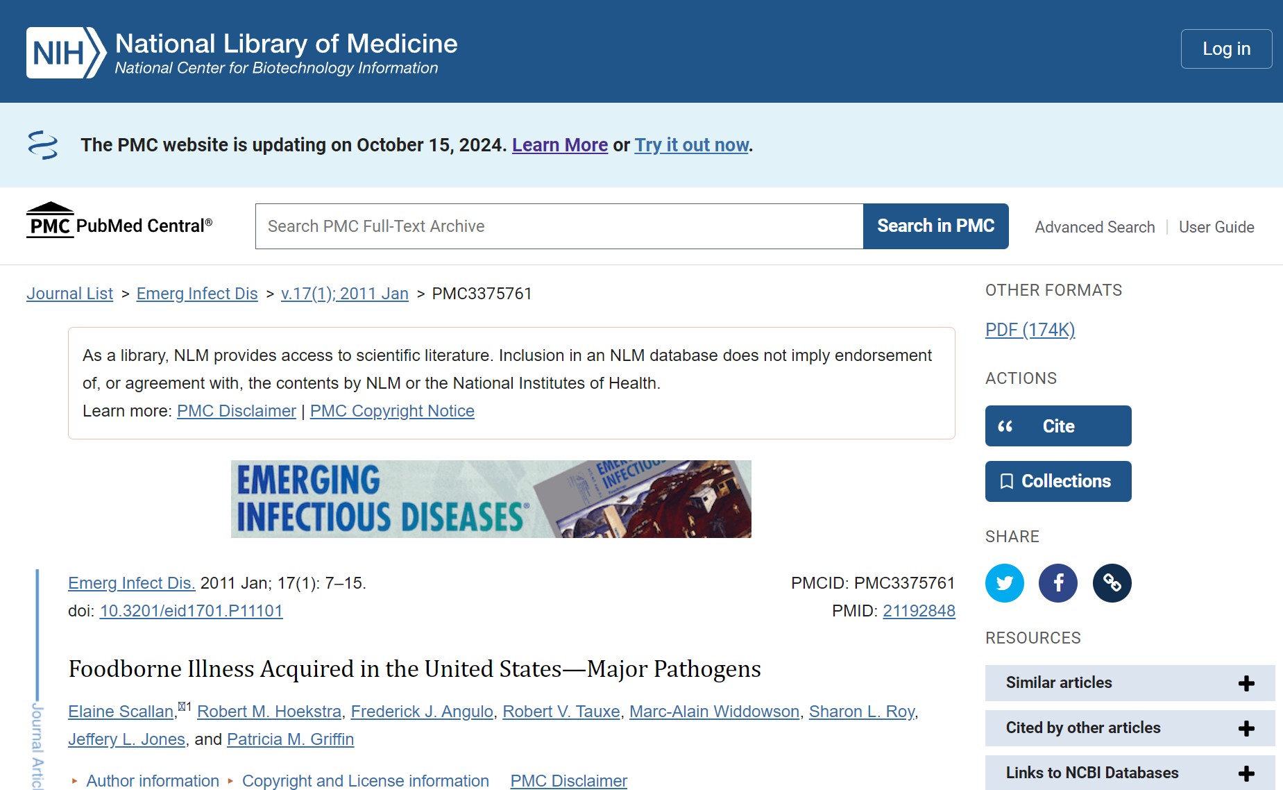 Foodborne Illness Acquired in the United States—Major Pathogens