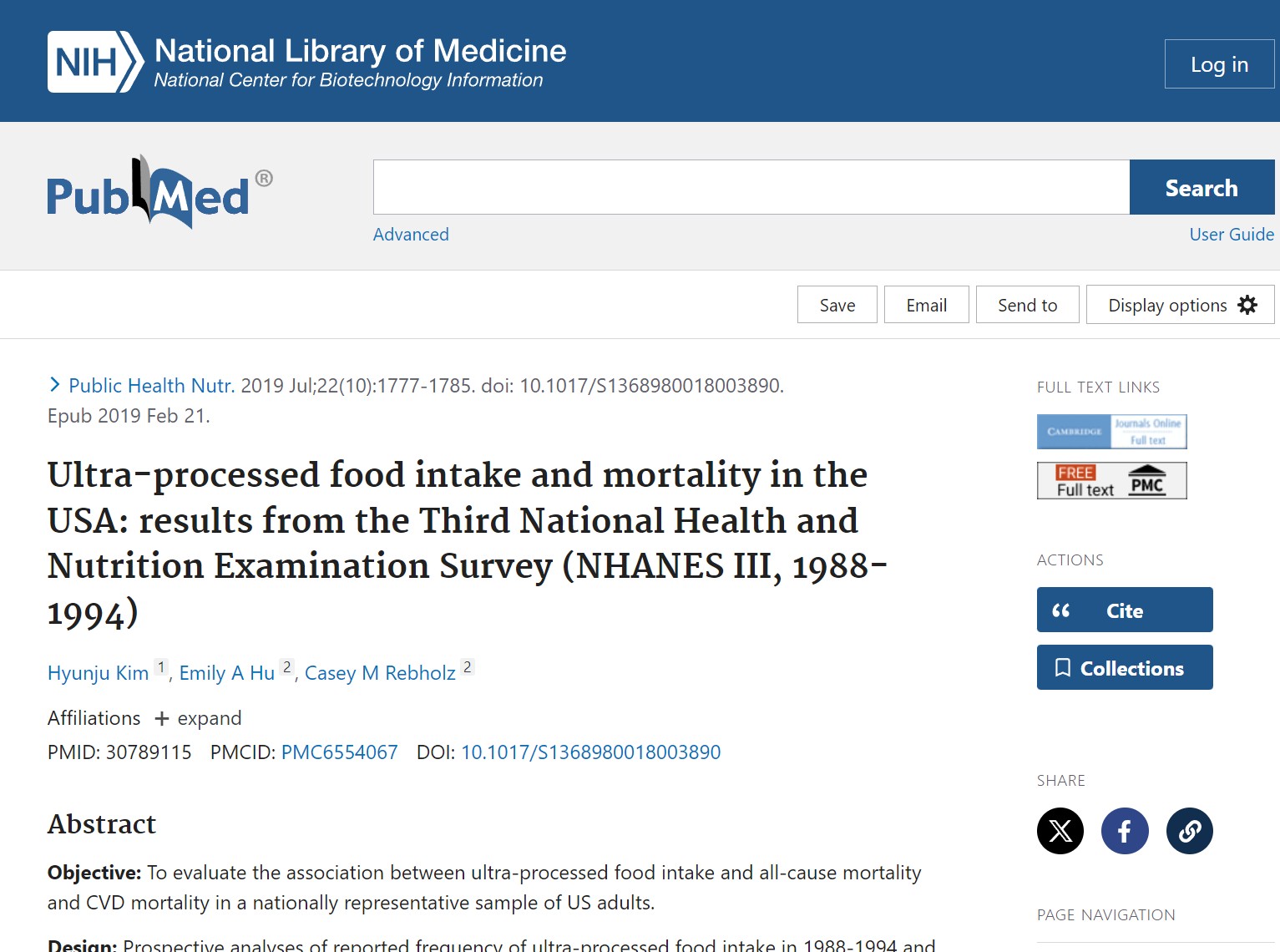 Ultra-processed food intake and mortality in the USA: results from the Third National Health and Nutrition Examination Survey (NHANES III, 1988-1994)