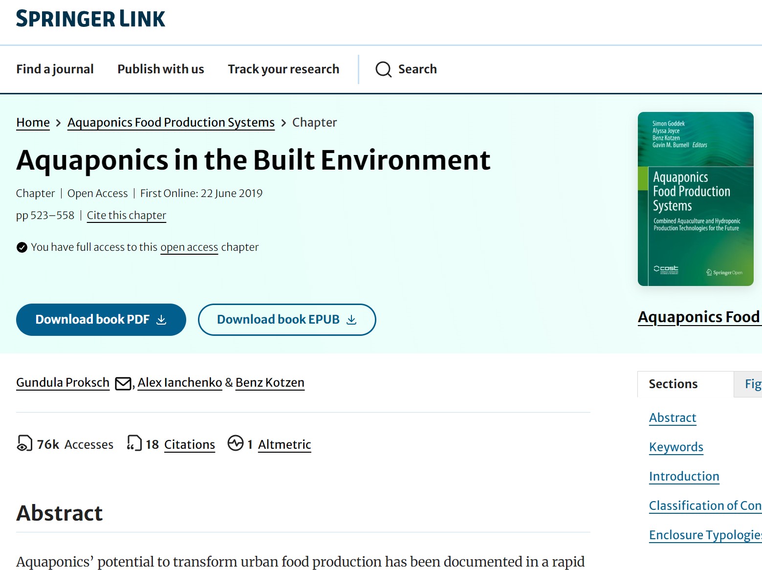 Aquaponics in the Built Environment