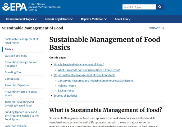 Sustainable Management of Food Basics