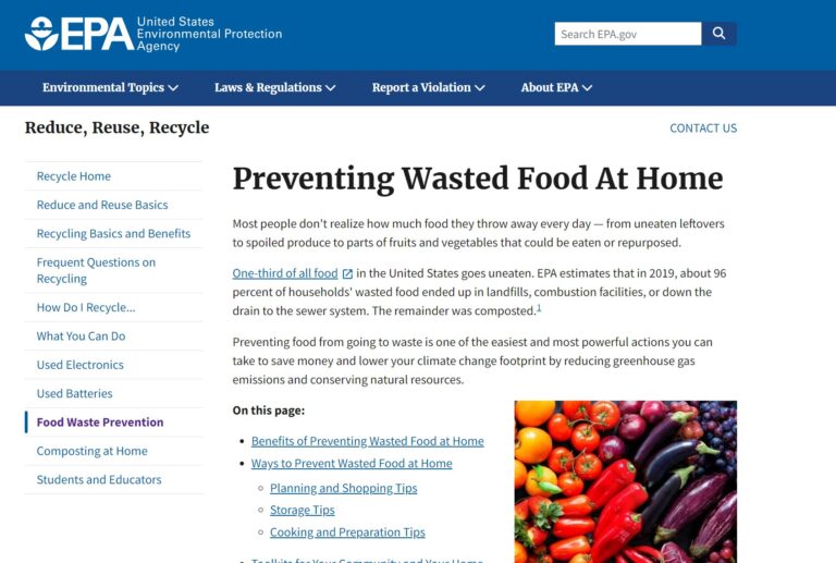 Preventing Wasted Food At Home