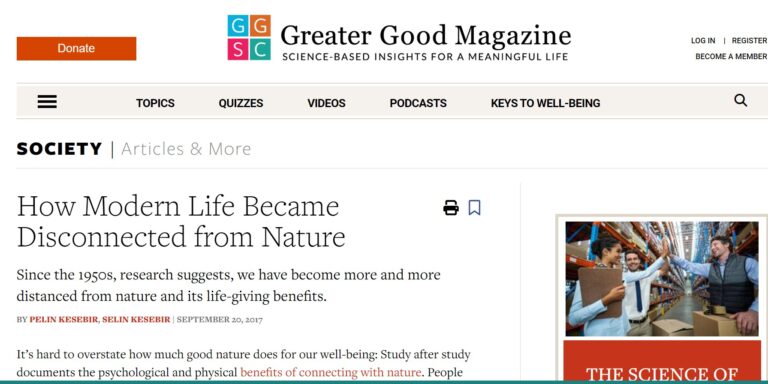 How Modern Life Became Disconnected from Nature